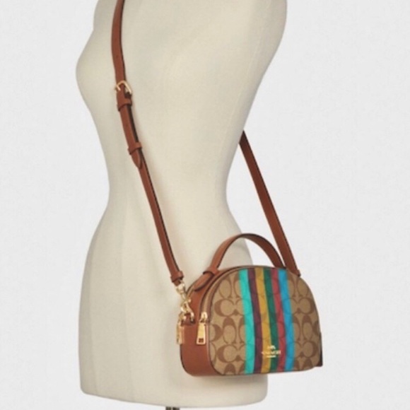 Coach Serena Satchel in Signature Canvas with Stripe Crossbody bag - Picture 6 of 6